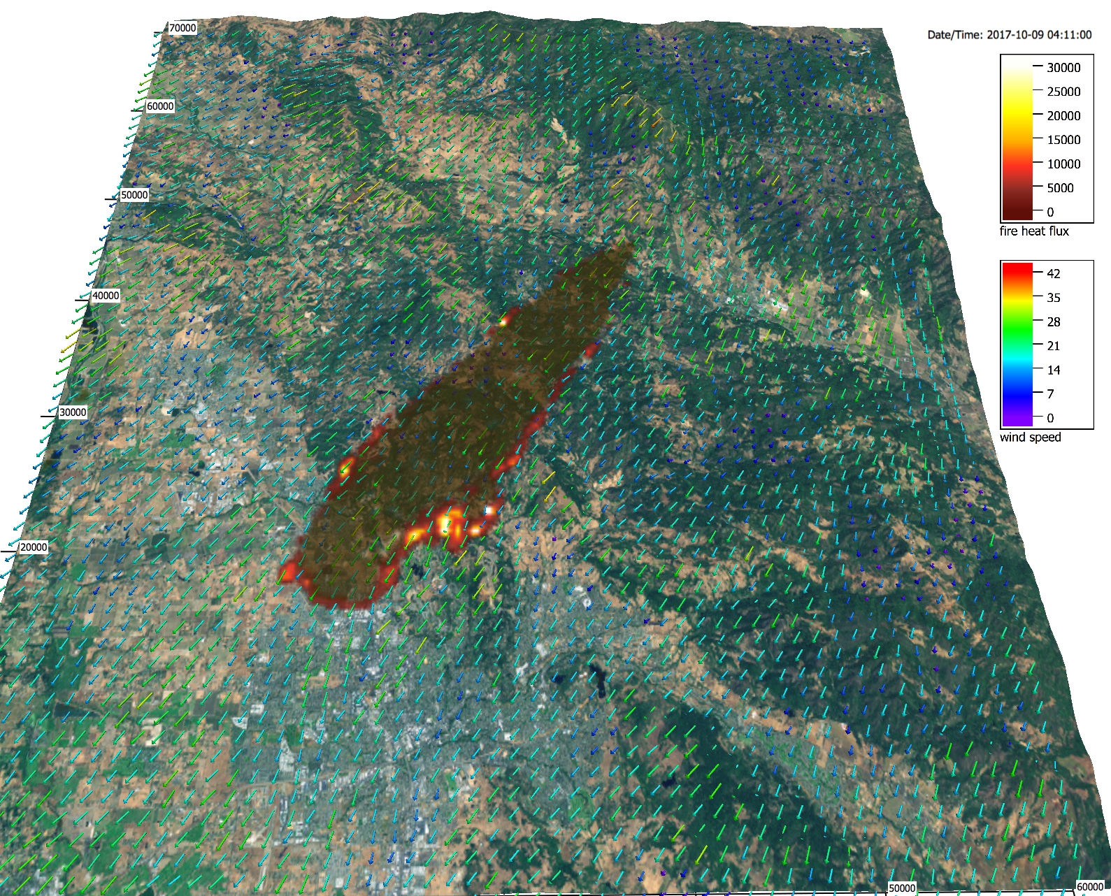CAWFE simulation of Tubbs Fire